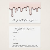 ギフト証明書バラピンクのメイクアップヘア爪、 ネイルドリップ (正面&裏面)