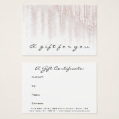 ギフト証明書バラメイクアップヘア爪、 ネイルワックスドリップ (正面&裏面)