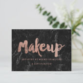 ギフト証明書バラ金ゴールドタイポグラフィ黒の大理石 (スタンド正面)