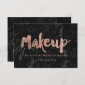 ギフト証明書バラ金ゴールドタイポグラフィ黒の大理石 (正面/裏面)