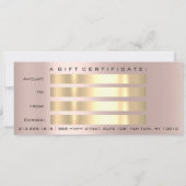 ギフト証明書バラ金ゴールドメイクアップヘア爪、 ネイルラッシュ 招待状 (裏面)