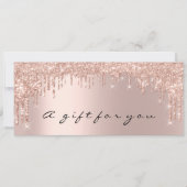 ギフト証明書バラ金ゴールドメイクアップヘア爪、 ネイルラッシュ 招待状 (正面)