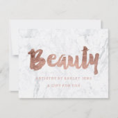 ギフト証明書バラ金ゴールド美しいスクリプト大理石 (正面)