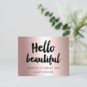 ギフト証明書バラ金ゴールドhelloスクリプトmetallic (スタンド正面)