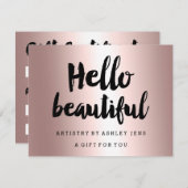 ギフト証明書バラ金ゴールドhelloスクリプトmetallic (正面/裏面)