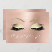 ギフト証明書ピンクローズ金ゴールドラッシュ美しいスタジオ (正面/裏面)