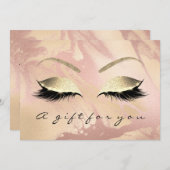 ギフト証明書ピンクローズ金ゴールドラッシュ美しい大理石 (正面/裏面)