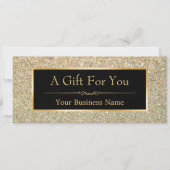 ギフト証明書ファッショナブル金ゴールドグリッターの輝き (正面)