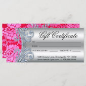 ギフト証明書フローラレース爪、 ネイルヘアサロン (正面/裏面)