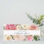 ギフト証明書フローラ植物学金ゴールドホワイト (スタンド正面)