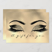 ギフト証明書ブラウズ金ゴールドまばたき拡張メイクアップ (正面/裏面)
