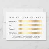 ギフト証明書ブラウズ金ゴールドまぶしホワイトメイクアップ (裏面)