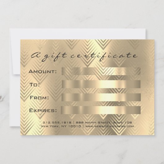 ギフト証明書ブラック金ゴールドまぶしメイクアップアールデコ (裏面)