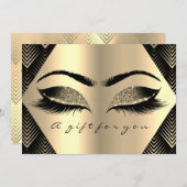 ギフト証明書ブラック金ゴールドまぶしメイクアップアールデコ (正面/裏面)