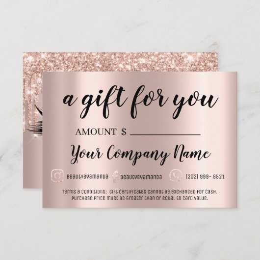 ギフト証明書ブローズラッシュ拡張バラ赤面 (正面/裏面)