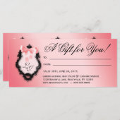 ギフト証明書ヘアサロンスタイリストボウズピーチ (正面/裏面)