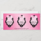 ギフト証明書ヘアサロンスタイリスト弓ピンク (裏面)