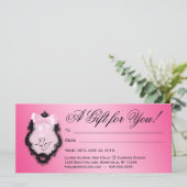 ギフト証明書ヘアサロンスタイリスト弓ピンク (スタンド正面)