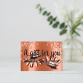 ギフト証明書ヘアスパ爪、 ネイルラグジュアリーオレンジドリップ 名刺 (スタンド正面)