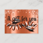 ギフト証明書ヘアスパ爪、 ネイルラグジュアリーオレンジドリップ 名刺 (正面)