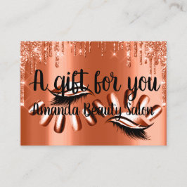 ギフト証明書ヘアスパ爪、 ネイルラグジュアリーオレンジドリップ 名刺