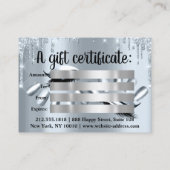 ギフト証明書ヘアスパ爪、 ネイルラグジュアリーブルードリップ 名刺 (裏面)