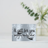 ギフト証明書ヘアスパ爪、 ネイルラグジュアリーブルードリップ 名刺 (スタンド正面)