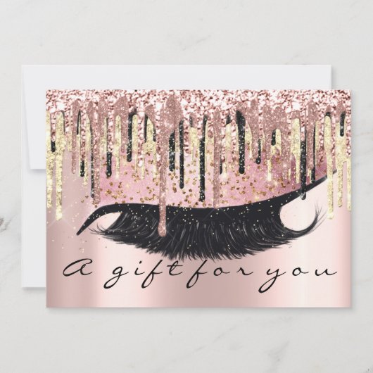 ギフト証明書ヘアドレッサーメイクアップラッシュ金ゴールドVIP 招待状 (正面)