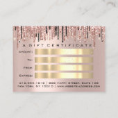 ギフト証明書メイクアップラッッシュヘア爪、 ネイル目バラ 名刺 (裏面)