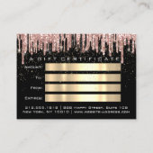 ギフト証明書メイクアップラッッシュヘア爪、 ネイル紙吹雪 名刺 (裏面)