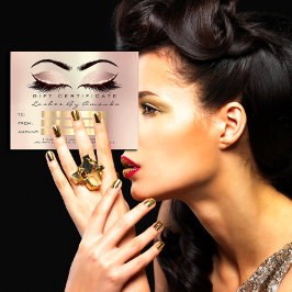 ギフト証明書メイクアップ美容師ラッシュピンク ポストカード