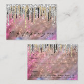 ギフト証明書メイクアップ髪爪、 ネイル自筆模造ピンク 名刺 (正面/裏面)