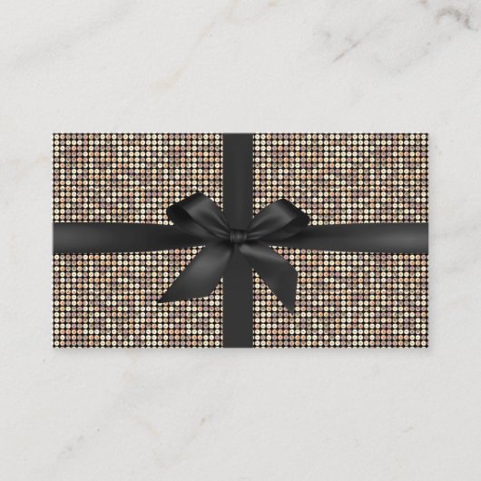 ギフト証明書モダン金ゴールドグリッターラグジュアリー 割引カード (正面)