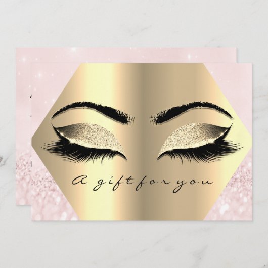 ギフト証明書ラッシュピンクダイヤモンドメイクアップ (正面/裏面)