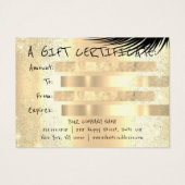 ギフト証明書ラッシュメイクアップ美容ロゴQR金ゴールド