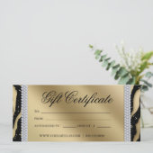 ギフト証明書交換サロンジュエリーブラック金ゴールド (スタンド正面)