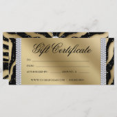 ギフト証明書交換サロンジュエリーブラック金ゴールド (正面/裏面)