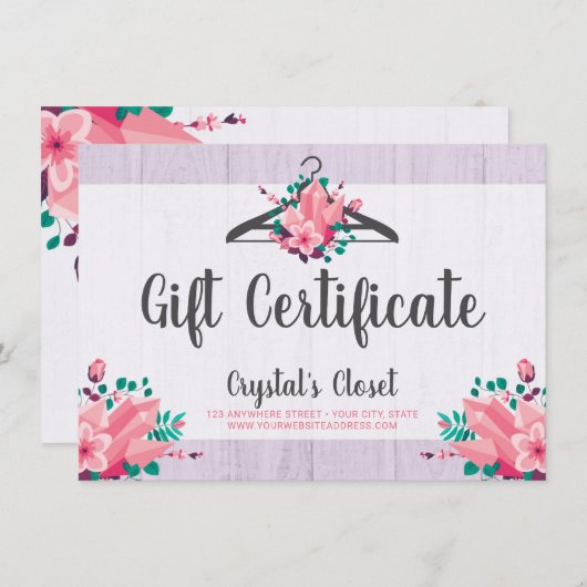 ギフト証明書保保フローラ衣類物掛けクローゼット (正面/裏面)