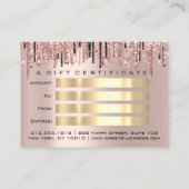 ギフト証明書化粧まつ毛マイクロブラディング 名刺 (裏面)