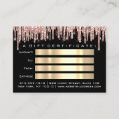 ギフト証明書化粧まつ毛爪、 ネイルブラック 名刺 (裏面)