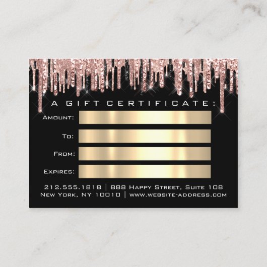 ギフト証明書化粧まつ毛爪、 ネイルブラック 名刺 (裏面)