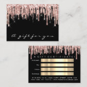 ギフト証明書化粧まつ毛爪、 ネイルブラック 名刺 (正面/裏面)