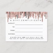 ギフト証明書化粧まつ毛爪、 ネイル白 名刺 (裏面)