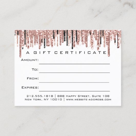 ギフト証明書化粧まつ毛爪、 ネイル白 名刺 (裏面)