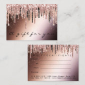 ギフト証明書化粧ヘア爪、 ネイルショップのドリップバラ 名刺 (正面/裏面)