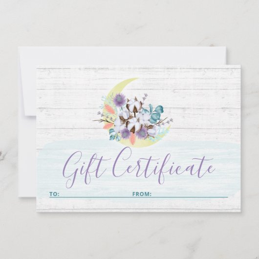 ギフト証明書南部フローラコットンムーンカード 招待状 (正面)