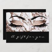 ギフト証明書大理石の銅まぶしスチュディメイクアップ (正面/裏面)