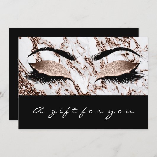 ギフト証明書大理石の銅まぶしスチュディメイクアップ (正面/裏面)