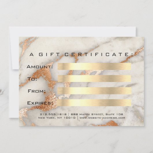 ギフト証明書大理石の銅まぶし珊瑚化粧 (裏面)