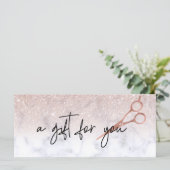 ギフト証明書大理石バラ金ゴールドはさみ髪 (スタンド正面)